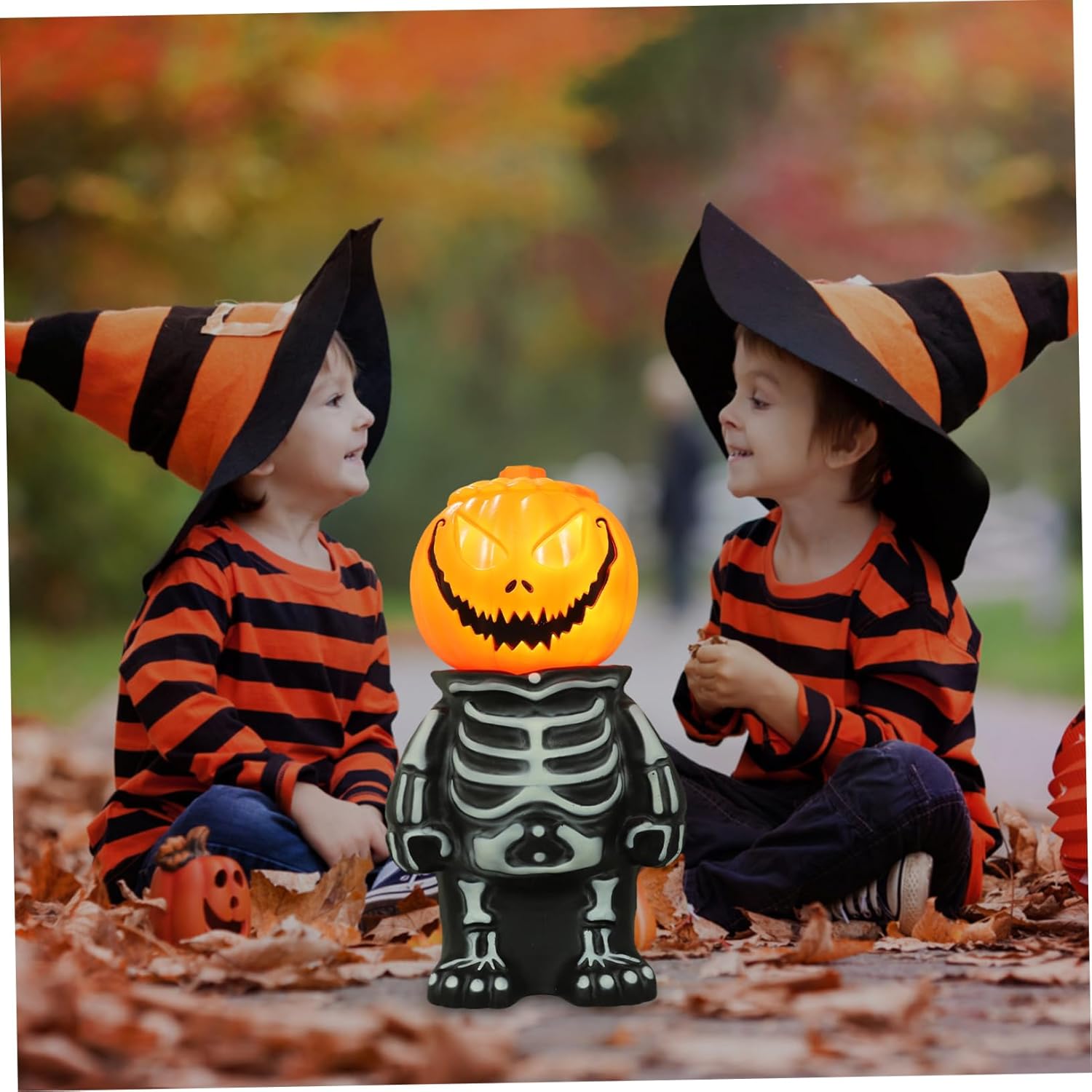 MAGICLULU ハロウィンランプ カボチャスケルトン形状 ナイトライト 耐久性素材 ハロウィン用品 屋内外のホームパーティー装飾