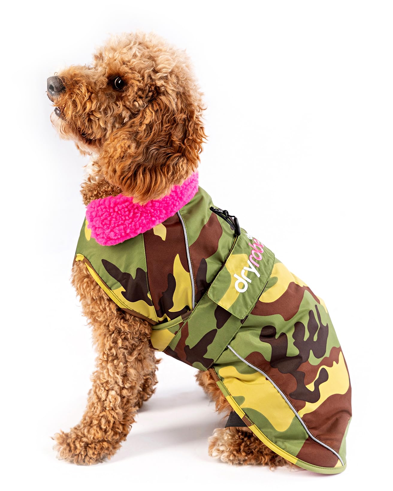 Dryrobe® Dog Coat - Waterproof & Windproof with Fleece Lining - Extra Extra Large - Camo Pink — image 1