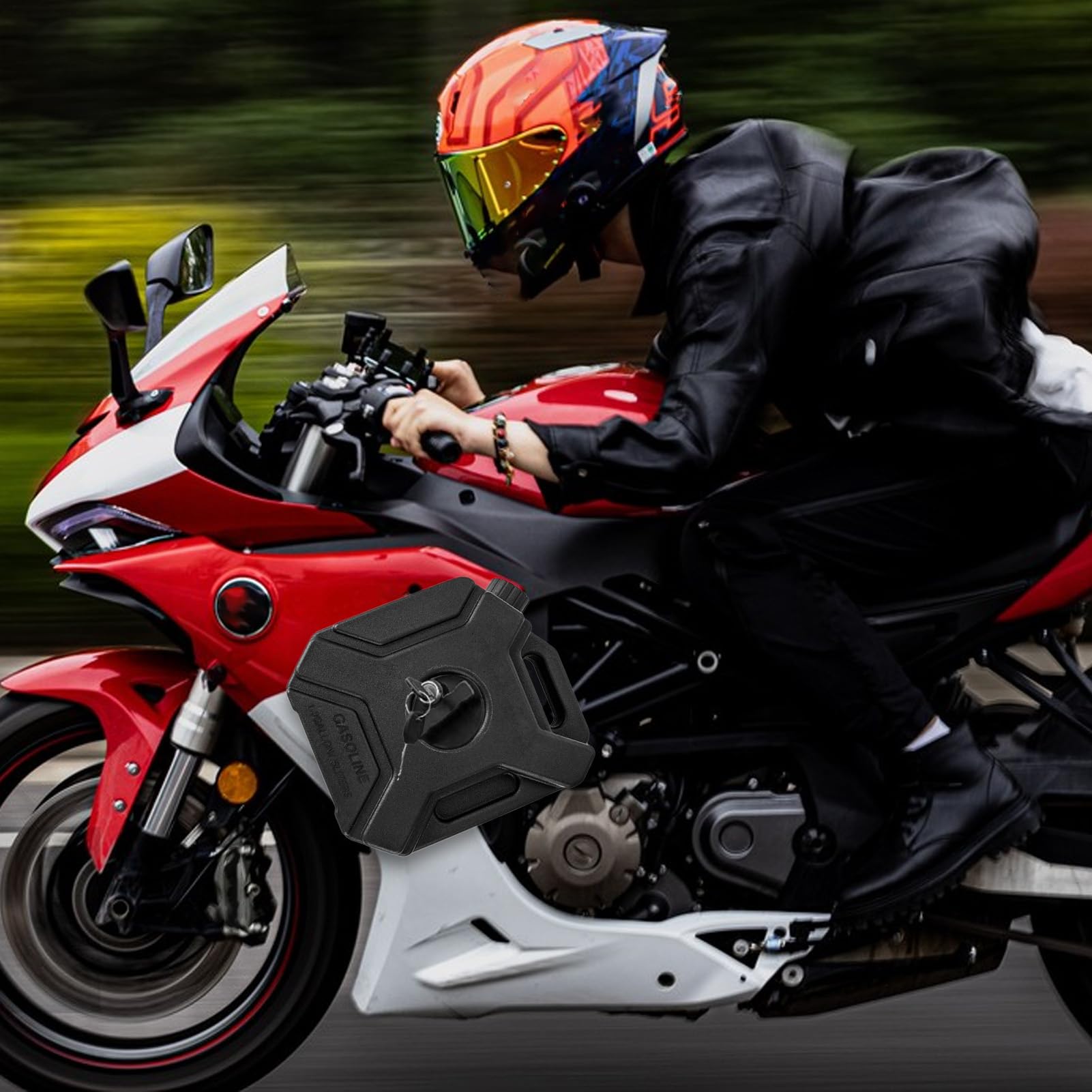 Zbiornik Oleju do Motocykla 5L Pojemnik Na Olej | Pojemnik na Płyny Silnikowe dla Zewnętrznego Użytku, Kierowców Motocyklowych, Entuzjastów Przygód i Jazdy w Terenie