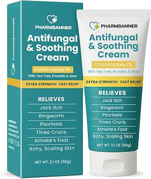 Antifungal Cream for Athlete s Foot, Ringworm & Groin Fungal Infection   Helps Relieve Itching, Redness & Scaling   Fast-Absorbing, Non-Greasy