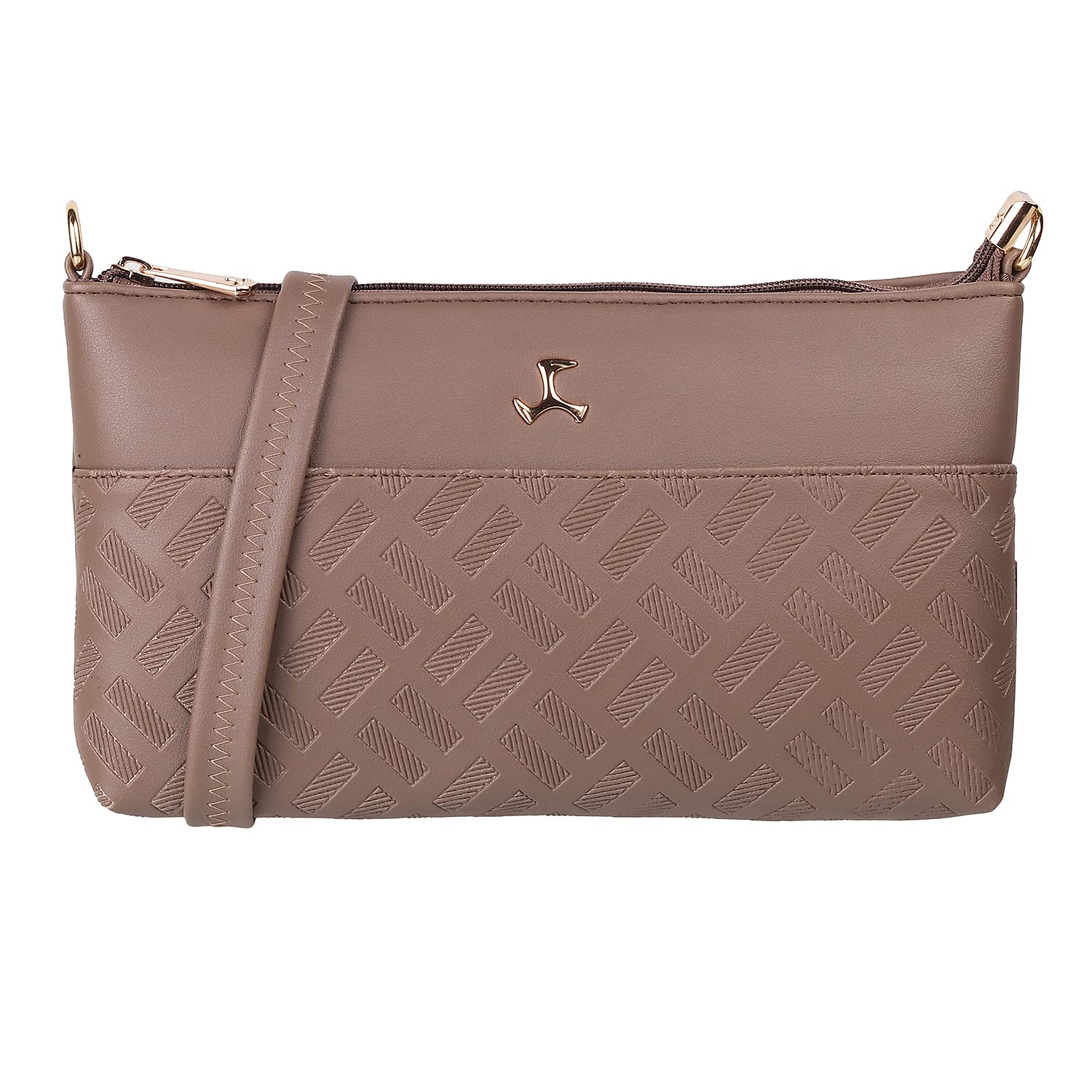 Mochi Women Light Brown Zip Top Sling Bag (66-7254) (B09W1B5BQS) Amazon Price History, Amazon Price Tracker