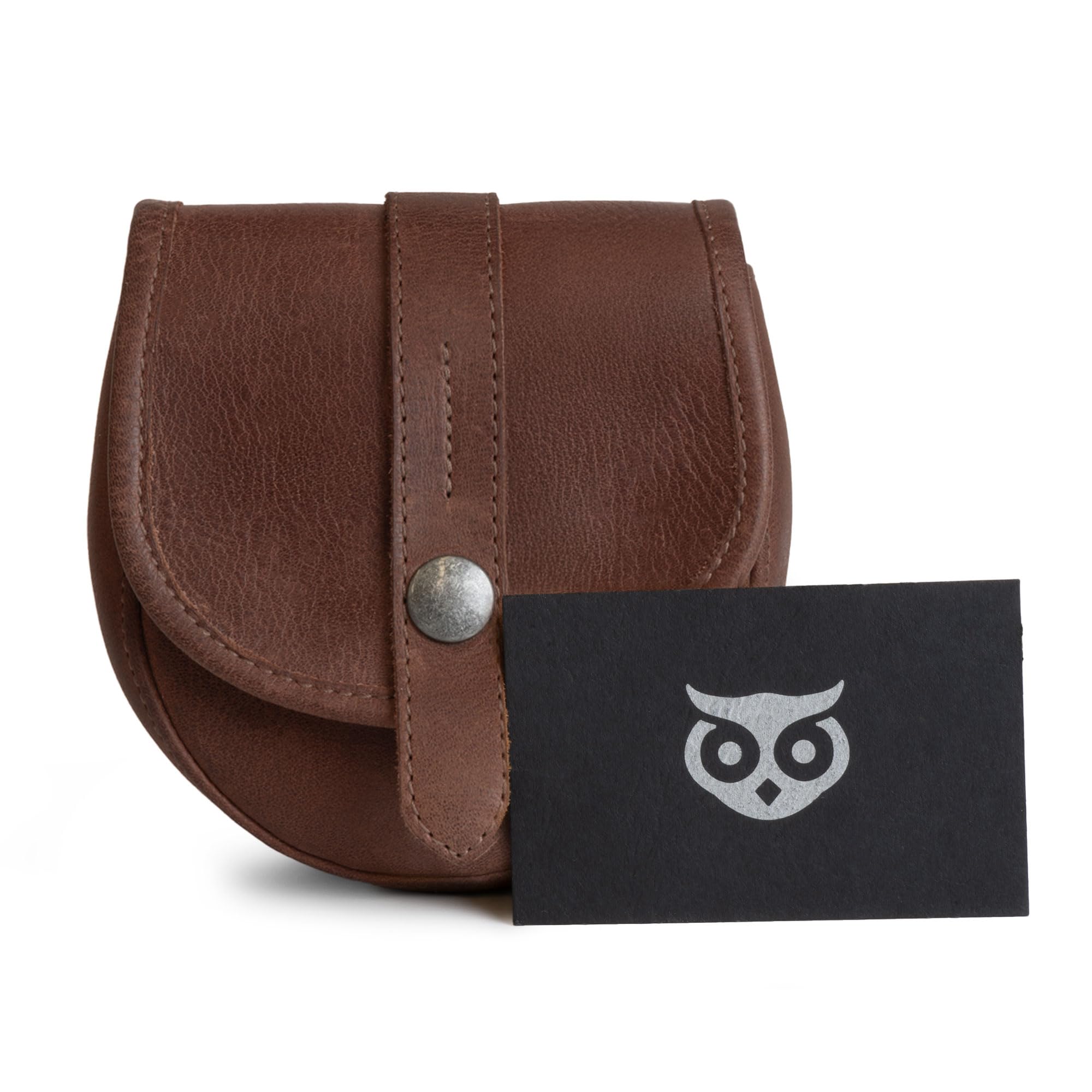 Hide & Drink, Bushcraft Leather Pouch Handmade from Full Grain Leather - Waist Holster Bag, Conveniently Attaches to Belt - Accessory for Storing Tools and Equipment for DIY Projects - Bourbon Brown