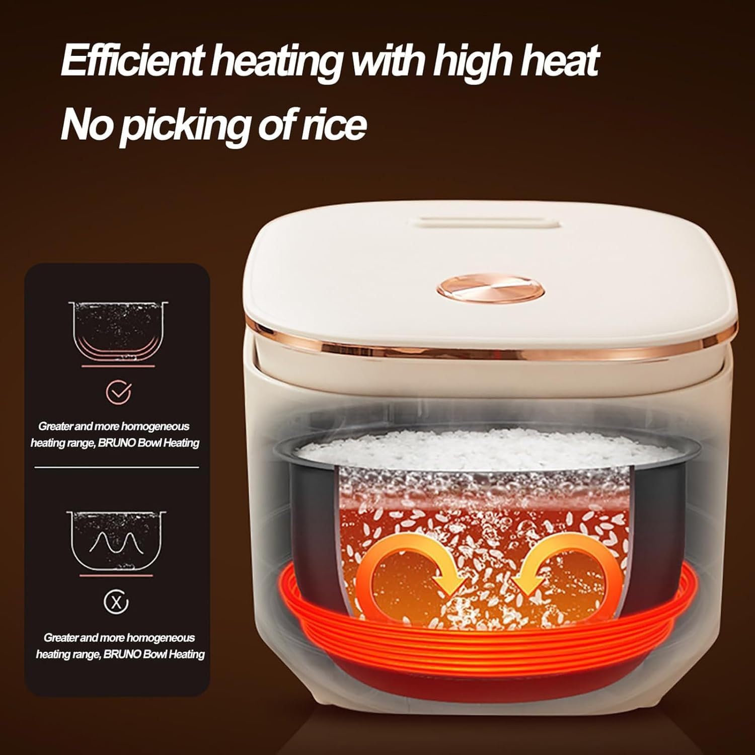 Arrocera Eléctrica Multifunción 5L, 900W, Inteligente con Revestimiento Antiadherente, Cocción Automática, Ideal para 1-6 Personas, Color Beige, Don Feliz