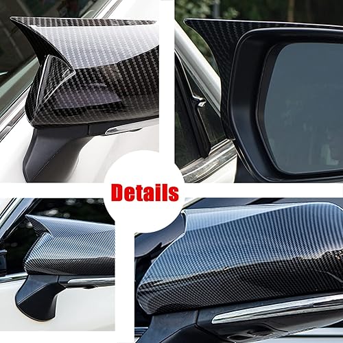 Miniatura 5 de 2 piezas de cubierta de espejo retrovisor lateral estilo fibra de carbono compatibles con Toyota Camry LE/SE/XLE/XSE/XLE 2018-2021
