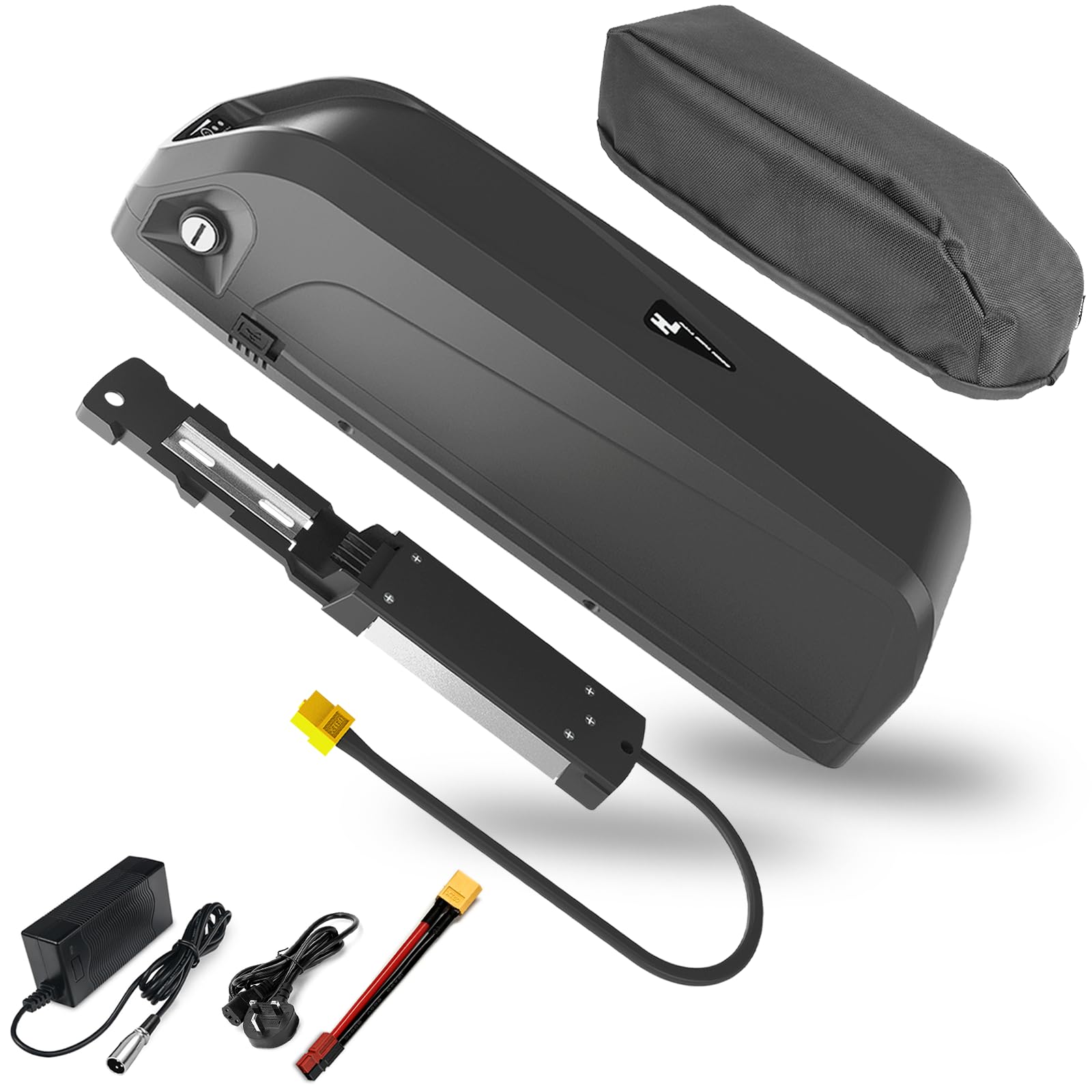 Ebike Battery 52V 13AH Hailong Electric Lithium-ion Bike Battery with Waterproof Bag/Charger/Anderson /XT60 XLR connector for 52V 250W 300W 400W 500W 600W 700W 800W 980W 1000W 1200W Motor(0-1200W)