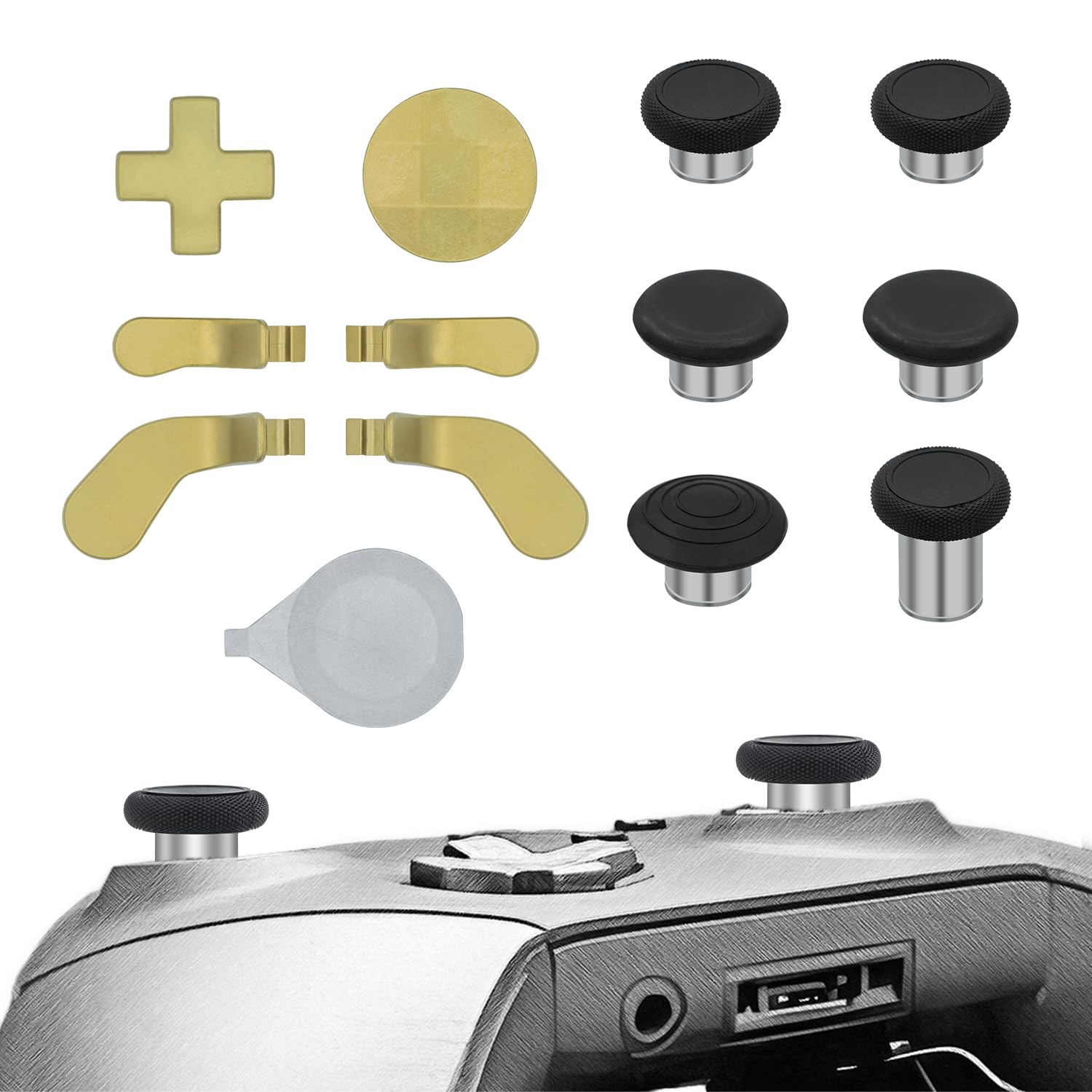 Mcbazel Levette Analogiche Analogici Metallici Thumbstick Magnetici, Trigger Palette Levette e Strumento di Regolazione per Xbox Elite Series 2 Controller
