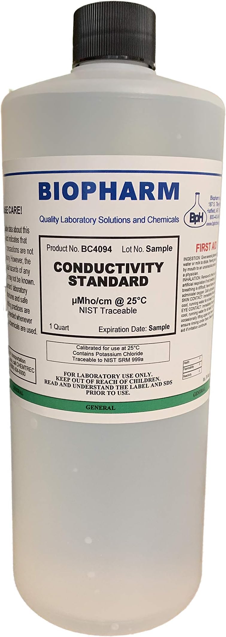 Conductivity Calibration Standard, 58650 μMho | 1 Quart (950 mL)