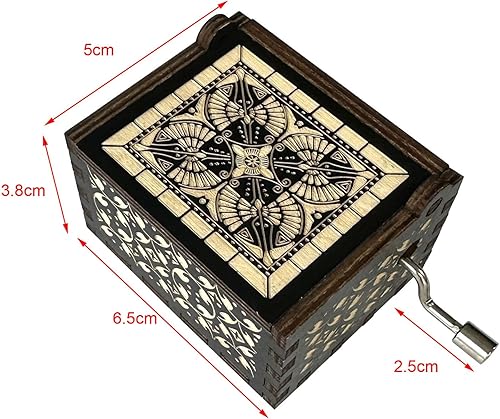 Miniatura 5 de Pursuestar HowlMoving Castle-Merry Go Round of Life - Caja de música de madera, manivela grabada, regalo musical vintage para fanáticos del anime