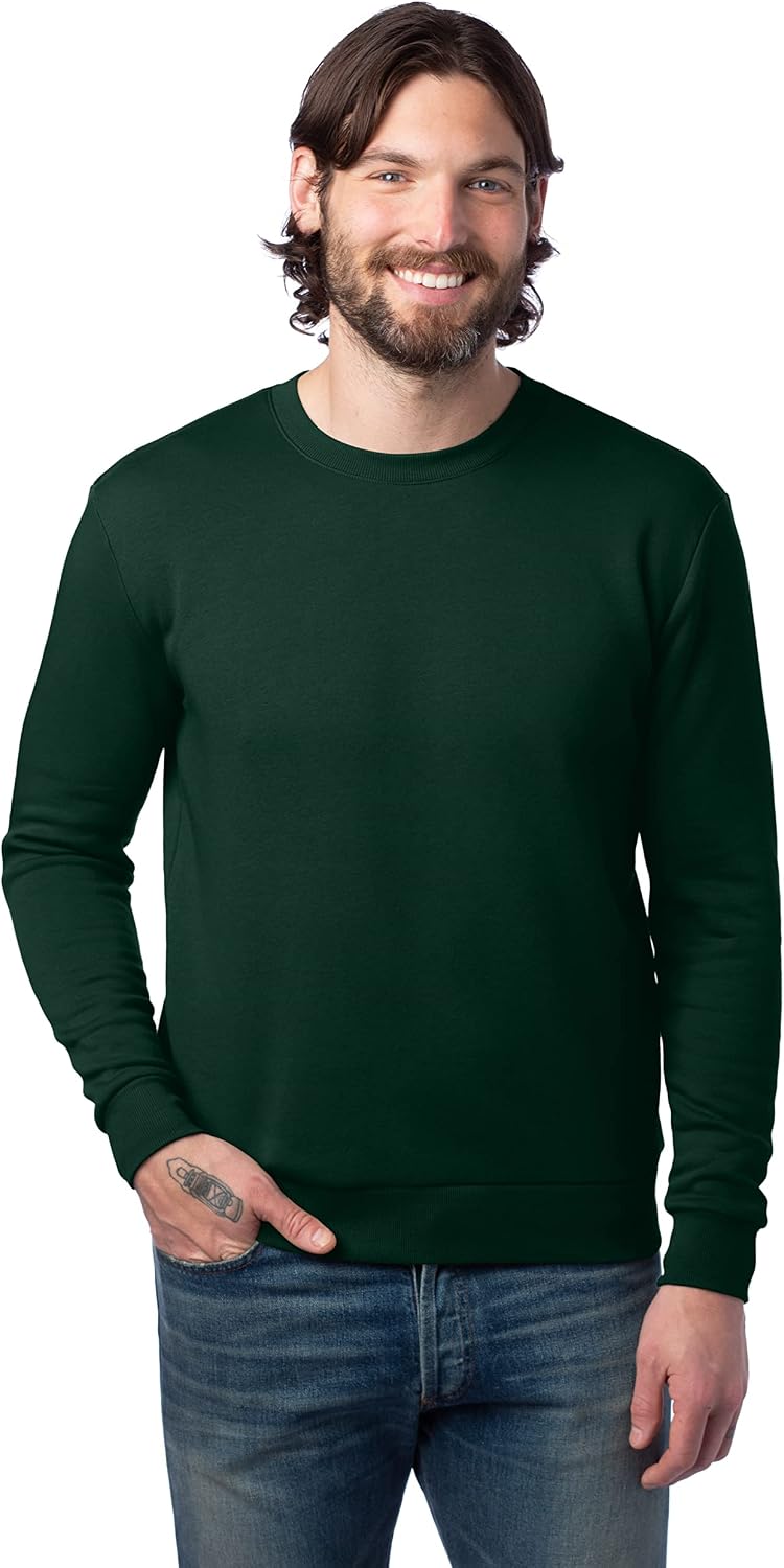 Alternative Men's Sweatshirt, Eco-Cozy Pullover Lightweight Fleece Crewneck