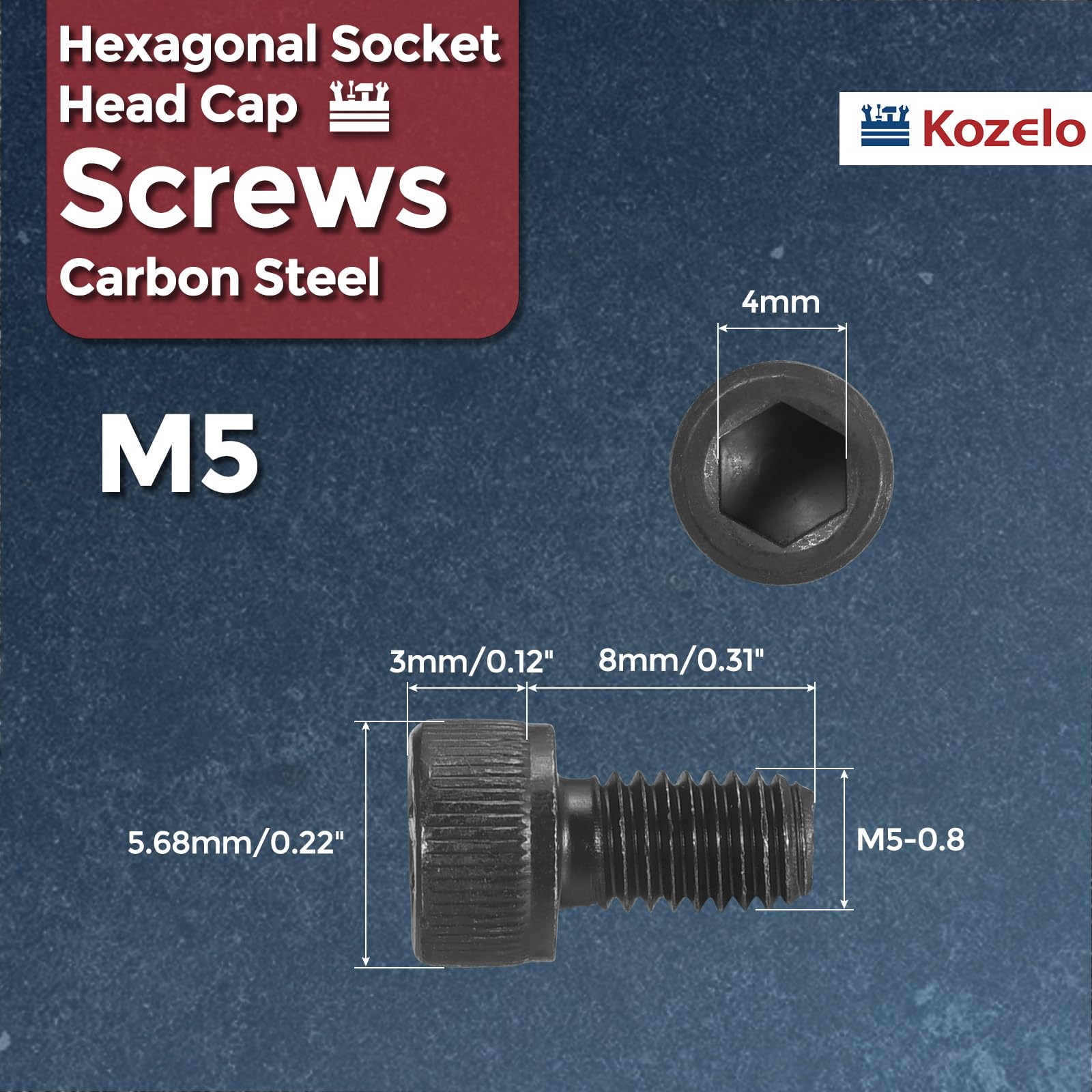 Kozelo 100pcs Socket Head Cap Screws - Image 2