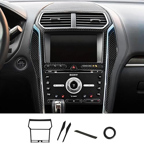 Miniatura 6 de SUNJIKA Compatible con 1 pieza de cubierta de botón de arranque de motor de fibra de carbono, accesorio para Ford Explorer 2013 2014 2015 2016 2017