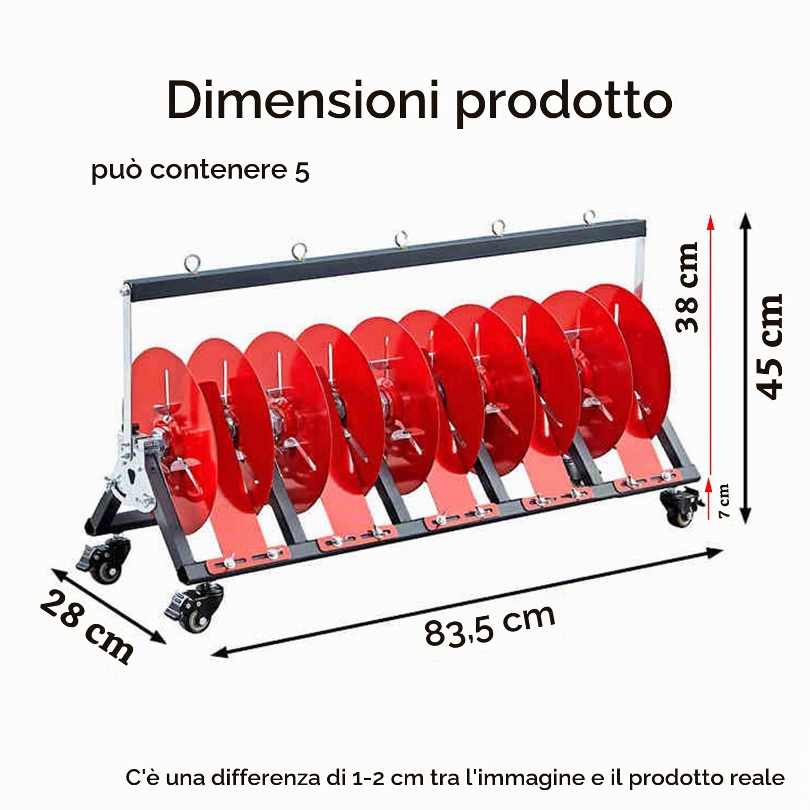 GCGC Carrello for Rocchetti di Filo, Porta Tubo con Freno, Ruota Girevole, Organizer for Cavi, Corde, Paracord E Cavi.(38x83.5x28cm)