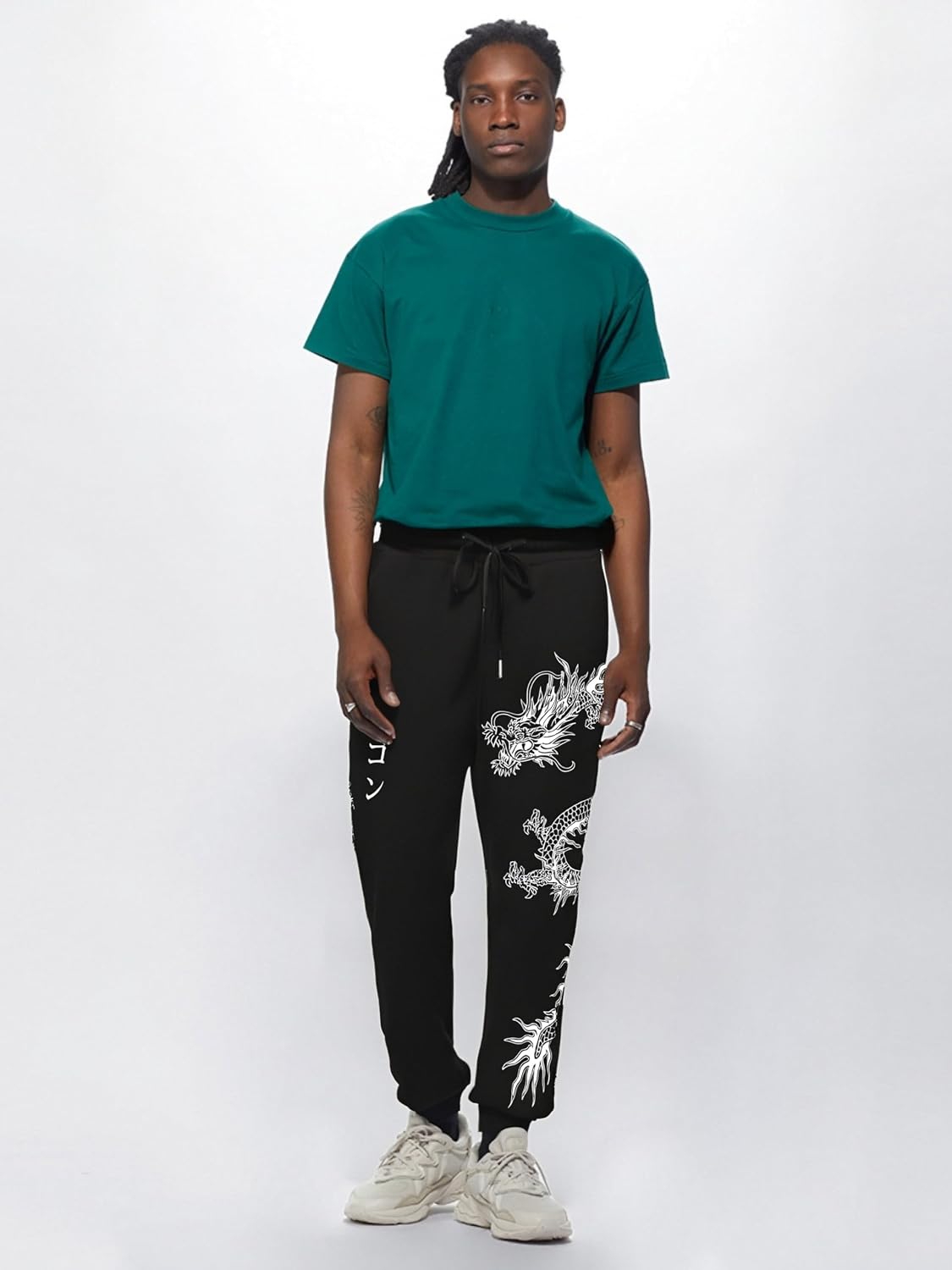 GORGLITTER Men's Y2k Graphic Sweatpants Drawstring Waist Athletic Workout Gym Jogger Track Pants Trousers Streetwear