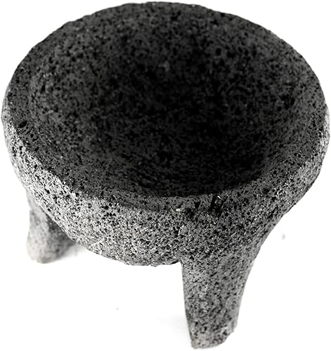 Molcajete de Piedra NegraBlack Stone Mortar Pestle Molcajete