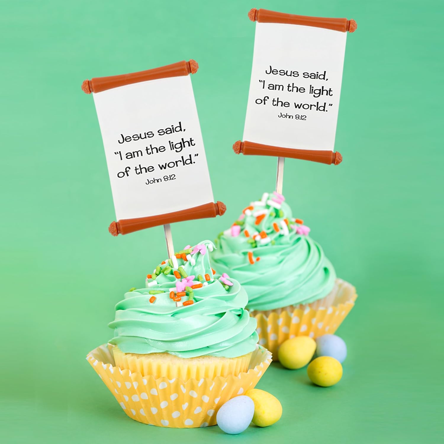 Christian Easter Bible Verse Scrolls for Kids – Religious Easter Egg Hunt Stuffers, Basket Fillers, Sunday School Class Party Favors, Church Classroom Crafts, Resurrection Plastic Eggs 12 Pack