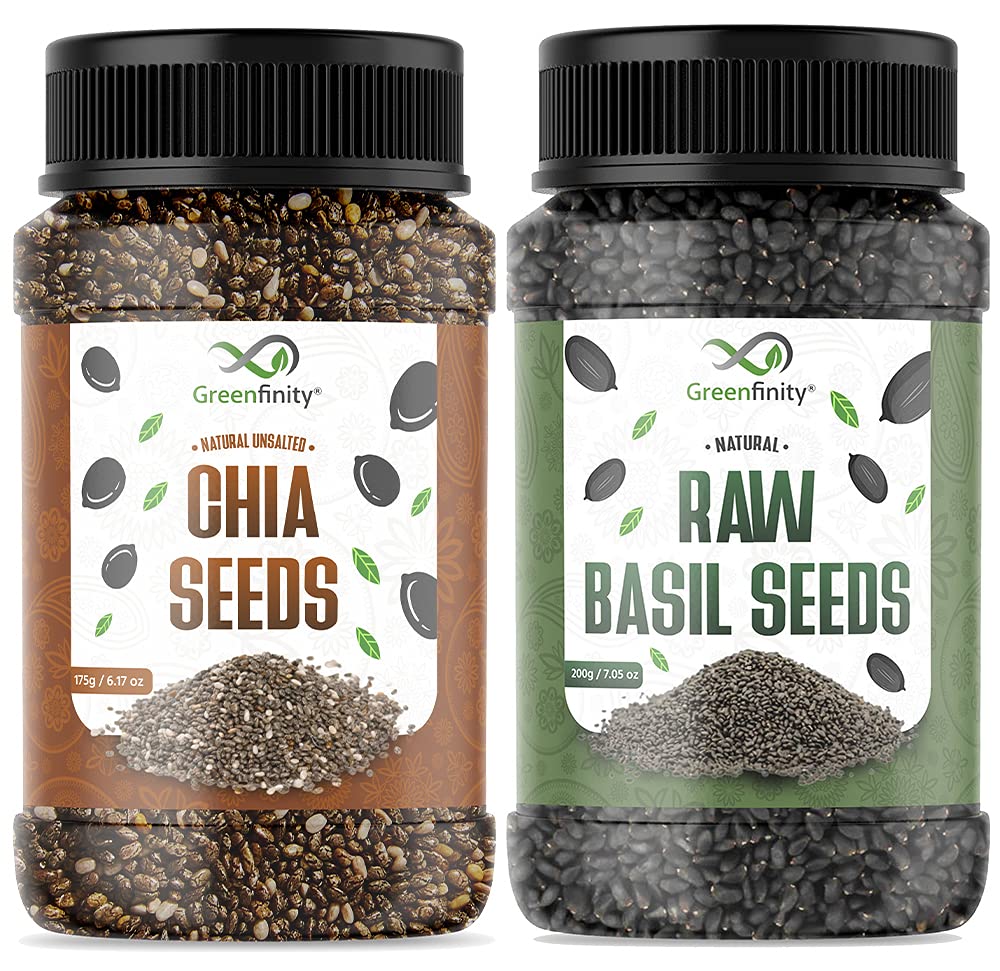 GreenFinity: Best Seeds Combo - 375g (Basil Seeds/Sabja Seeds - 200g, Chia Seeds - 175g) | Pack of 2 (B097MK6NT9) Amazon Price History, Amazon Price Tracker