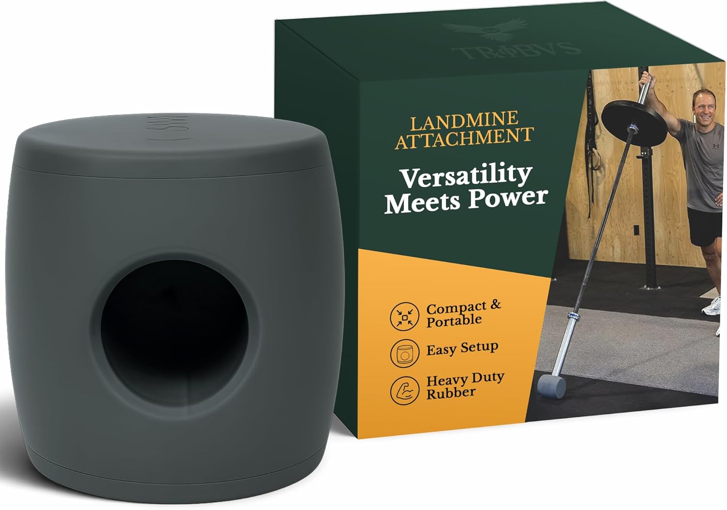 X Landmine Attachment – Compact Rubber Fits Olympic Bars for Presses, Rows, Squats & Core Training – Portable for Home & Gym Workouts