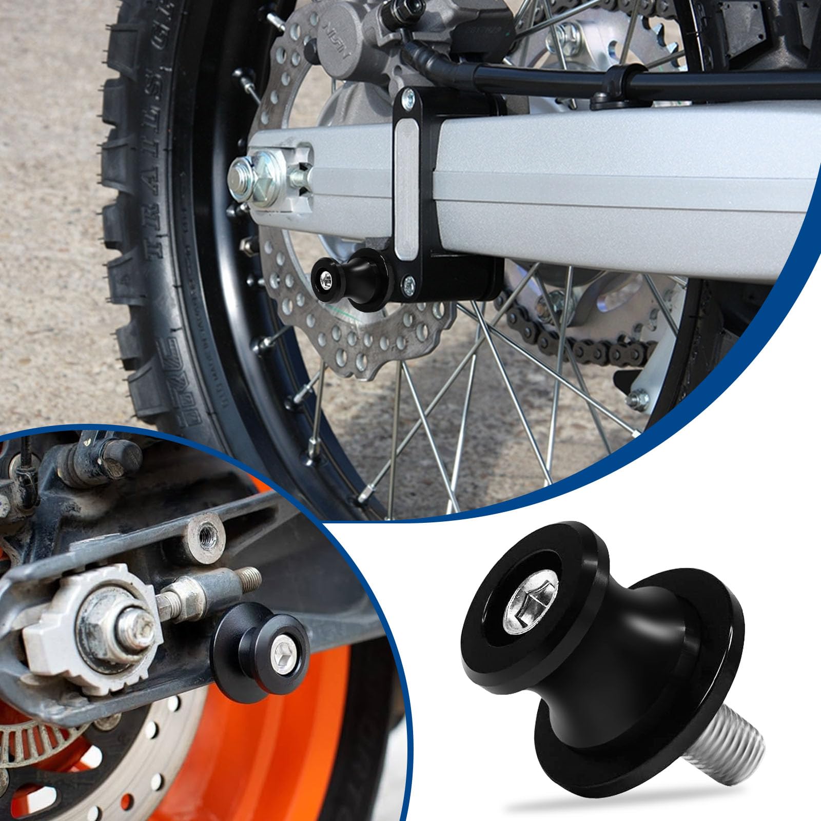 4 Piezas M10 eupdd Diábolos para Moto: 10mm Caballetes Traseros de Moto Aluminio CNC, Brazo Oscilante Motocicleta, Motocicleta CNC Soporte trasero, Diábolos Moto para Ayuda a proteger la Motocicleta