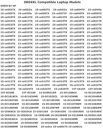 Miniatura 4 de HP SR04XL - Batería para portátil HP Pavilion Power 15-CB000, Gaming 15-CX000, OMEN 15-CE000,15-DC000,15-DC0000,17-CB0000 PN: 917678-271 917724-855