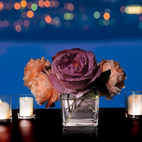 Miniatura 6 de Paquete de 12 jarrones cuadrados de vidrio, 3 x 3 pulgadas, jarrones de vidrio transparente de 3 x 3 pulgadas, mini jarrones cuadrados de vidrio