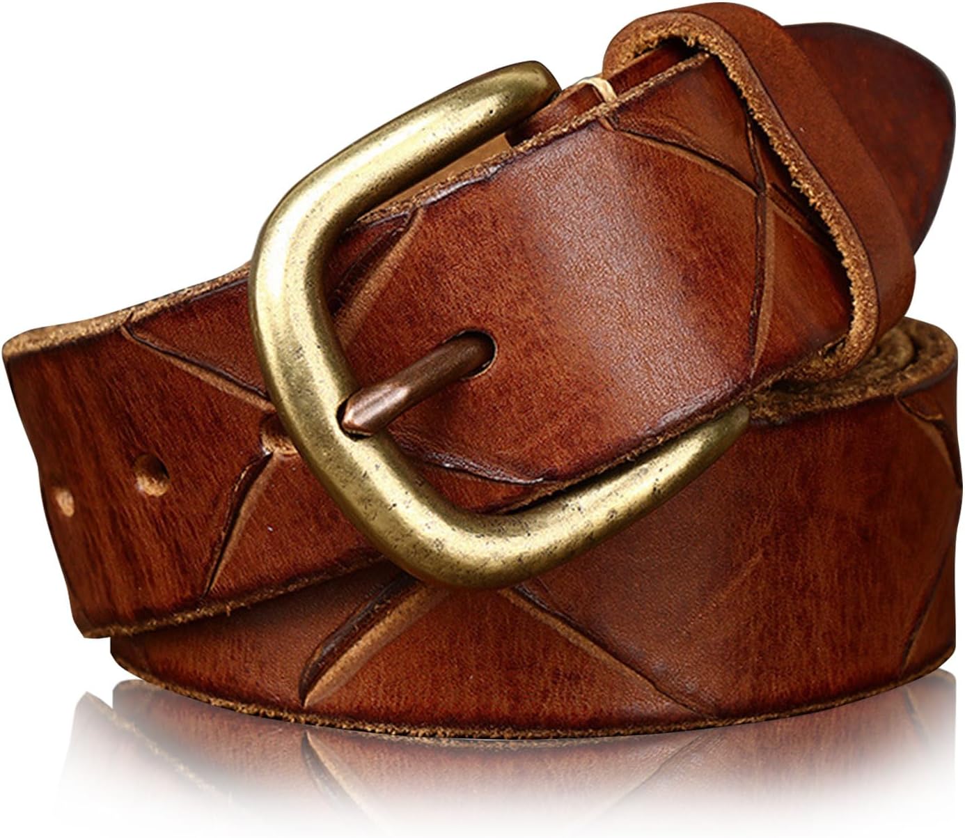 Amazon | [Laquest] ベルト メンズ 本革 スカル クロス 十字架 ドクロ