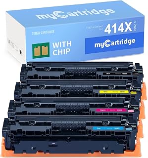 myCartridge 414X Toner Cartridges 4 Pack（with Chip） Compatible Replacement for HP 414X 414A for HP Color Laserjet Pro MFP M479FDW M479fdn M454dw M454dn Printer Toner High Yield, W2020X 414X Toner