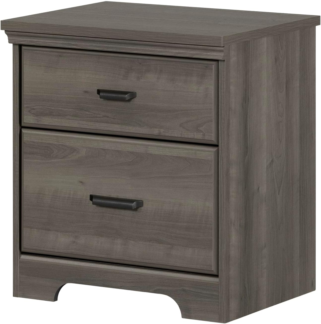 South Shore Versa 2-Drawer Nightstand Gray Maple, Traditional