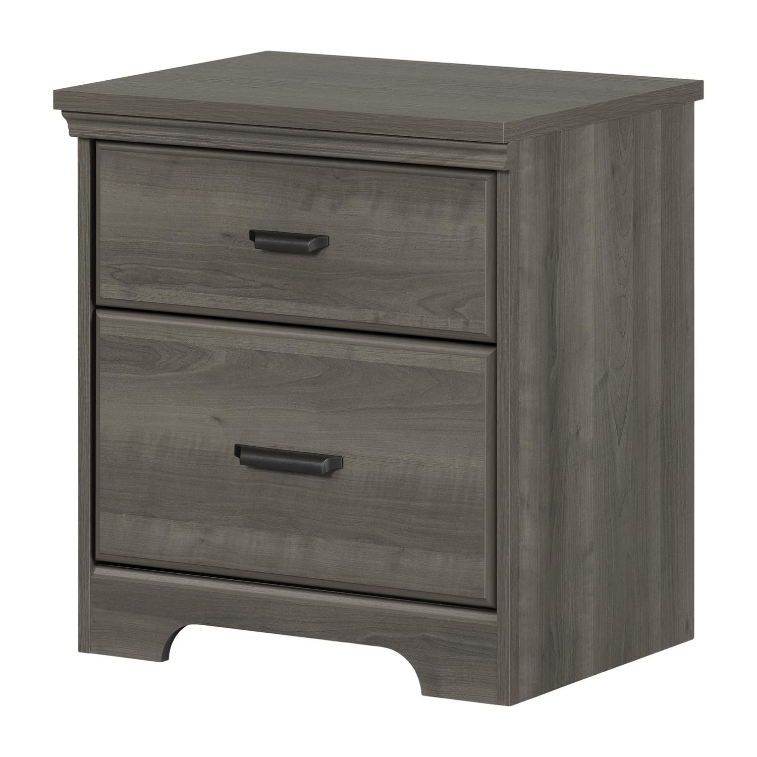 South Shore Versa 2-Drawer Nightstand, Weathered Oak, Gray Maple