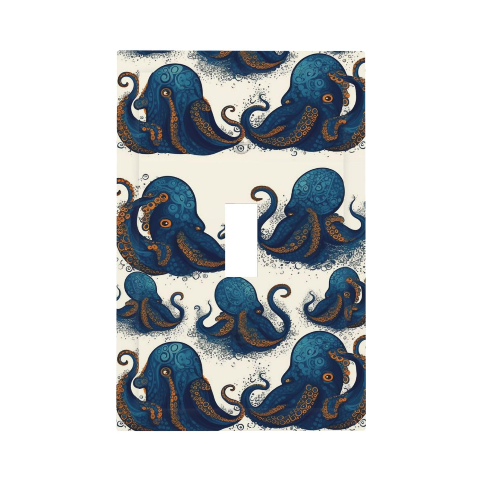 1-Gang Decorator Wall Plate Tentacles octopus Light Switch Cover Single Gang Receptacle Outlet Wall Plate Mid Size 5" x 3" Wallplate Unbreakable Polycarbonate Outlet Faceplates Covers