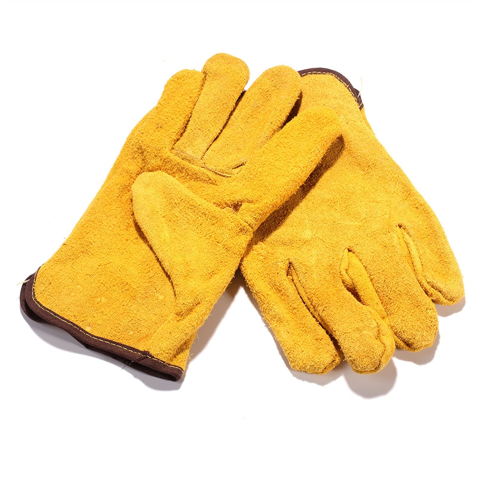 Schutzhandschuhe 1 paar gelbe kurze handschuhe leder handschuh leder für schweißen schmelzen arbeitsschutz männer dad mann mann geschenk schweißen handschuhe Beschichtete Arbeitshandschuhe