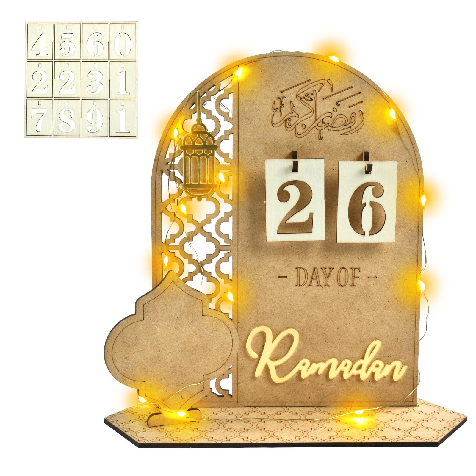 Zoyomax Calendario Ramadan, calendario Ramadan per bambini | Eid Mubarak Calendario dell'Avvento, decorazione fai da te Ramadan 30 giorni conto alla rovescia, calendario per la casa
