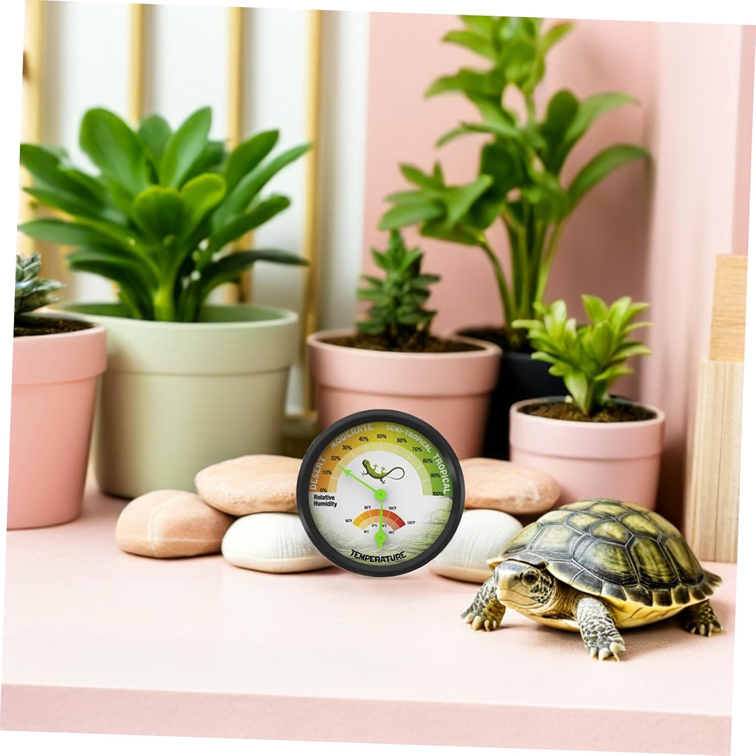 Thermometer Hygrometer for Reptile 2pcs Terrarium and Enclosure | Compact, Easy to Install Design, Abs PC Aluminum Build, Suitable for Frogs and Reptile Habitats