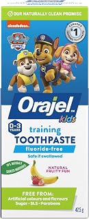 Orajel Kids Paw Patrol Fluoride-Free Training Toothpaste, Natural Fruity Fun Flavor, #1 Pediatrician Recommended , 1.5oz Tube