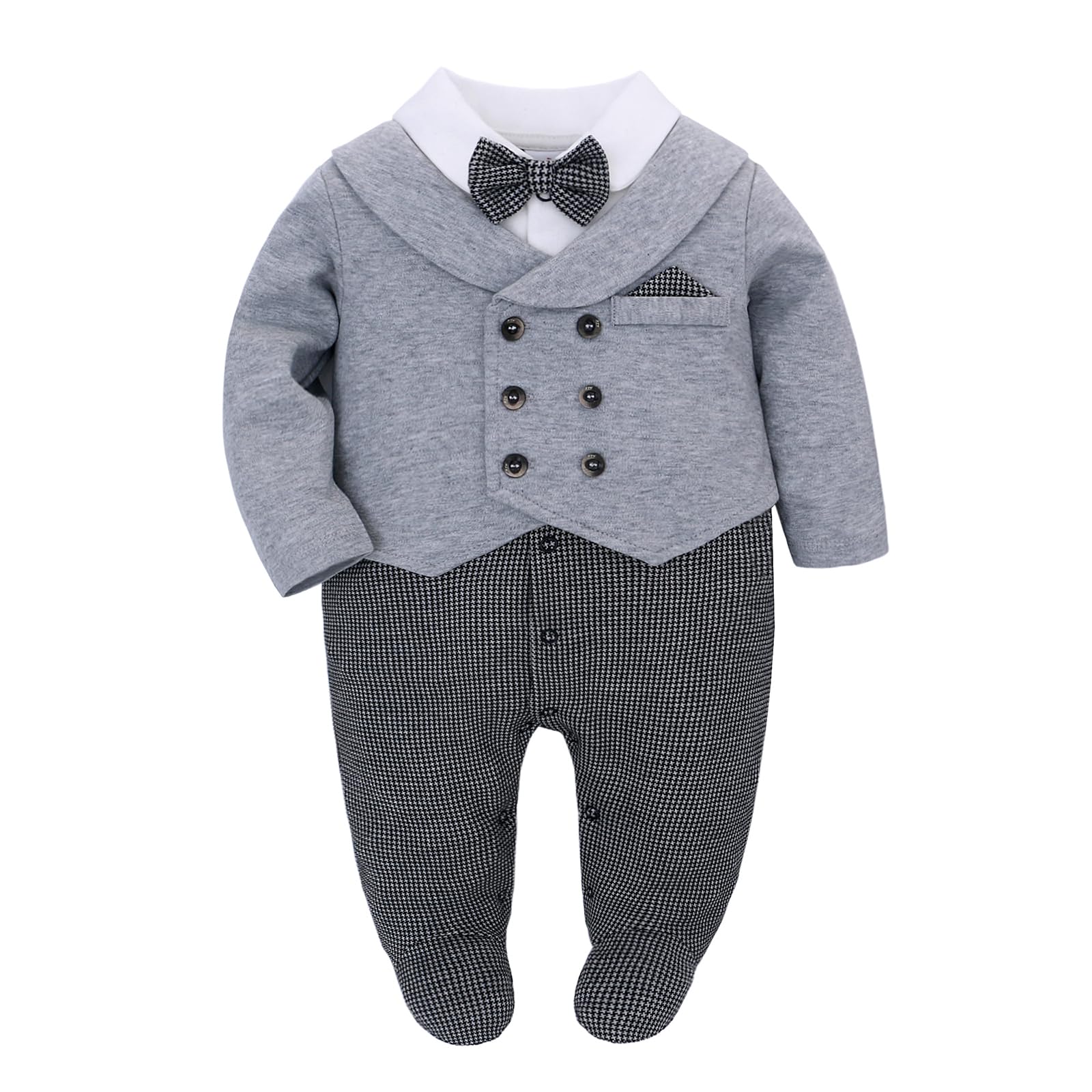 famuka Bebés niño Ropa Trajes Bebé Trajes y Americanas Traje de Esmoquin Traje de Bautizo Traje de Boda (Gris, 3M)