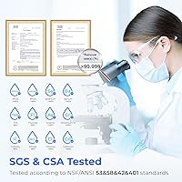 Vista 3 de Waterdrop G3 Replacement Filter, Replacement for 𝐖𝐃-𝐆𝟑-𝐖 𝟒𝟎𝟎𝐆𝐏𝐃 Reverse Osmosis System, Pack of 1 WD-G3-CF Filter, 1 WD-G3-CB Filter, and 1 WD-G3-RO