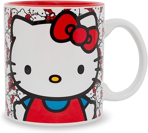 Miniatura 2 de Silver Buffalo Sanrio Hello Kitty Allover Faces - Taza de cerámica con capacidad para 20 onzas