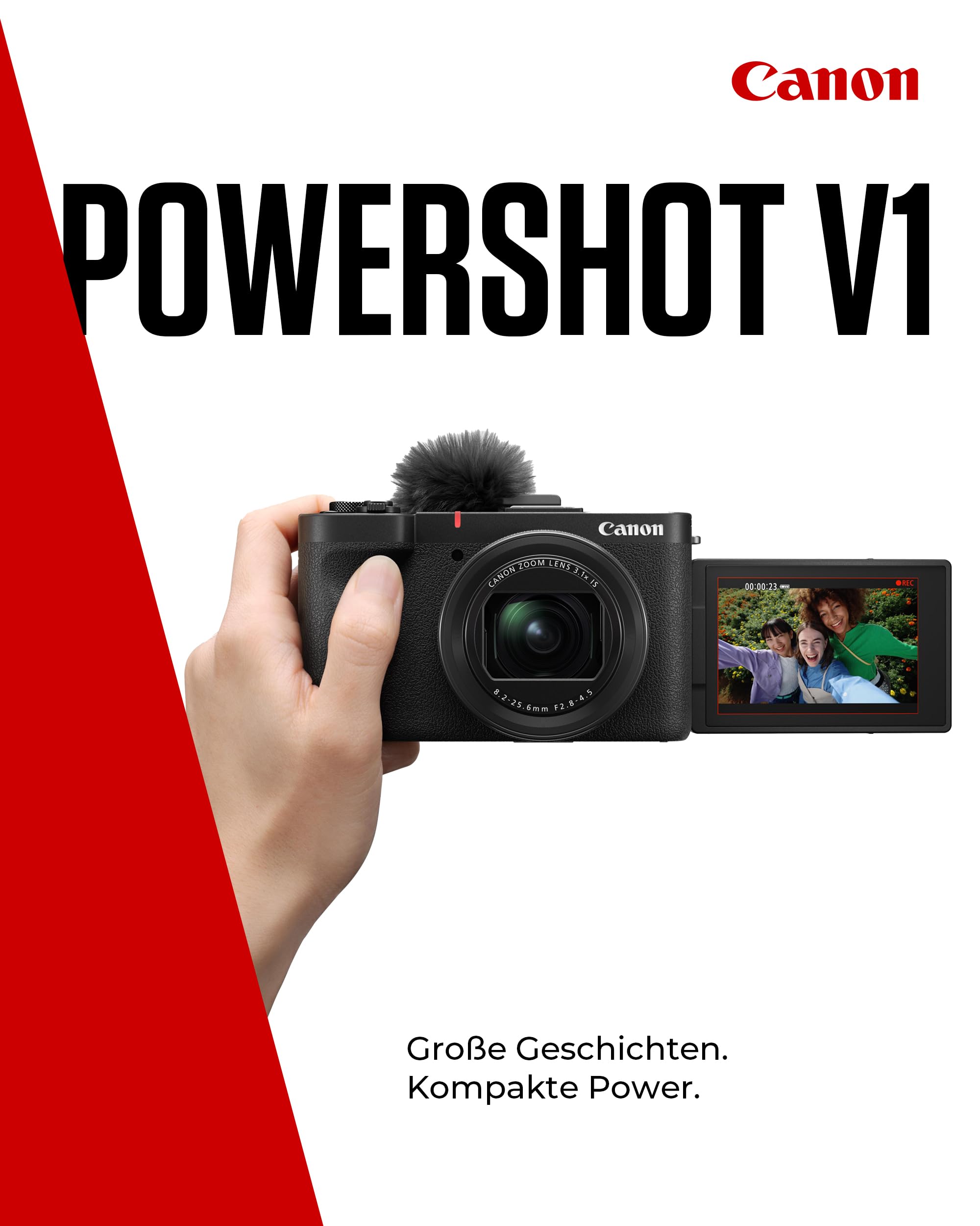 Canon PowerShot V1 Vlog-Kamera Ultraweitwinkel f/2.8-Objektiv Content Creator Vlogging Reisen USB WLAN