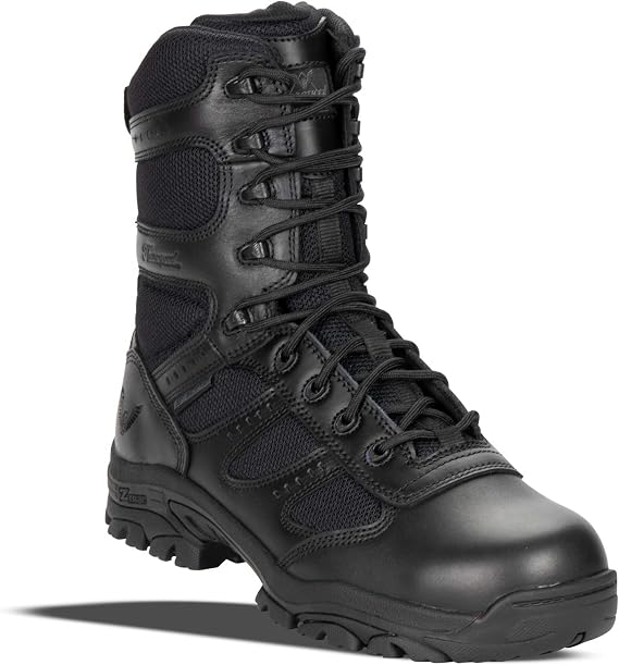 Thorogood Deuce 8 Waterproof Side-Zip Tactical Boots for Men and Women with Full-Grain Leather, Soft Toe, and Slip-Resistant Outsole; BBP & EH Rated