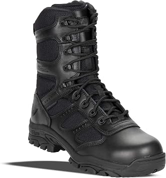 Thorogood Deuce 8 Waterproof Side-Zip Tactical Boots for Men and Women with Full-Grain Leather, Soft Toe, and Slip-Resistant Outsole; BBP & EH Rated