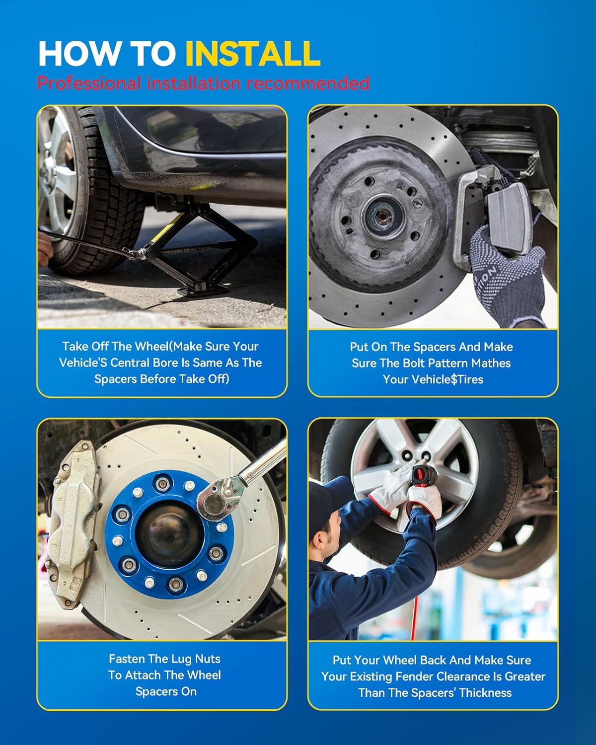 PHILTOP 6x135mm Wheel Spacer, 1.5 inch Hub Centric Wheel Spacers Fit for F-15-0, Expedition, Navigator, Mark LT, Thread Pitch M14x2 Centre Bore 87mm - 4pcs