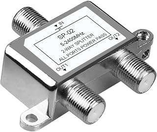 NEWCARE 2-Way Coaxial Cable Splitter MoCA 5-2400MHz RG6 Compatible Low Loss for HD TV Satellite Internet CATV Antenna