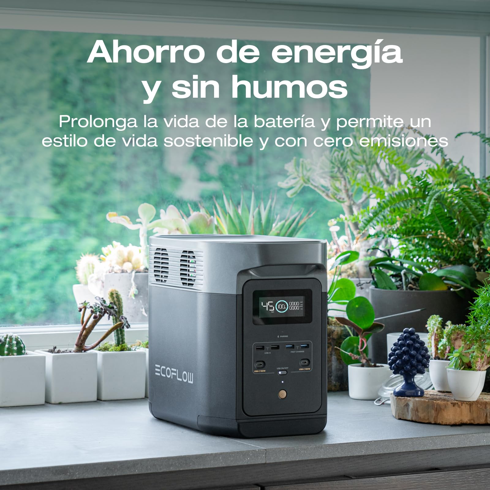 EF ECOFLOW DELTA 2 1024 Wh/Estación de energía portátil con cable XT60i, generador solar con LiFeP04, capacidad ampliable hasta 3 kWh, carga rápida de 0-80% en 50 mins, grupo electrógeno para