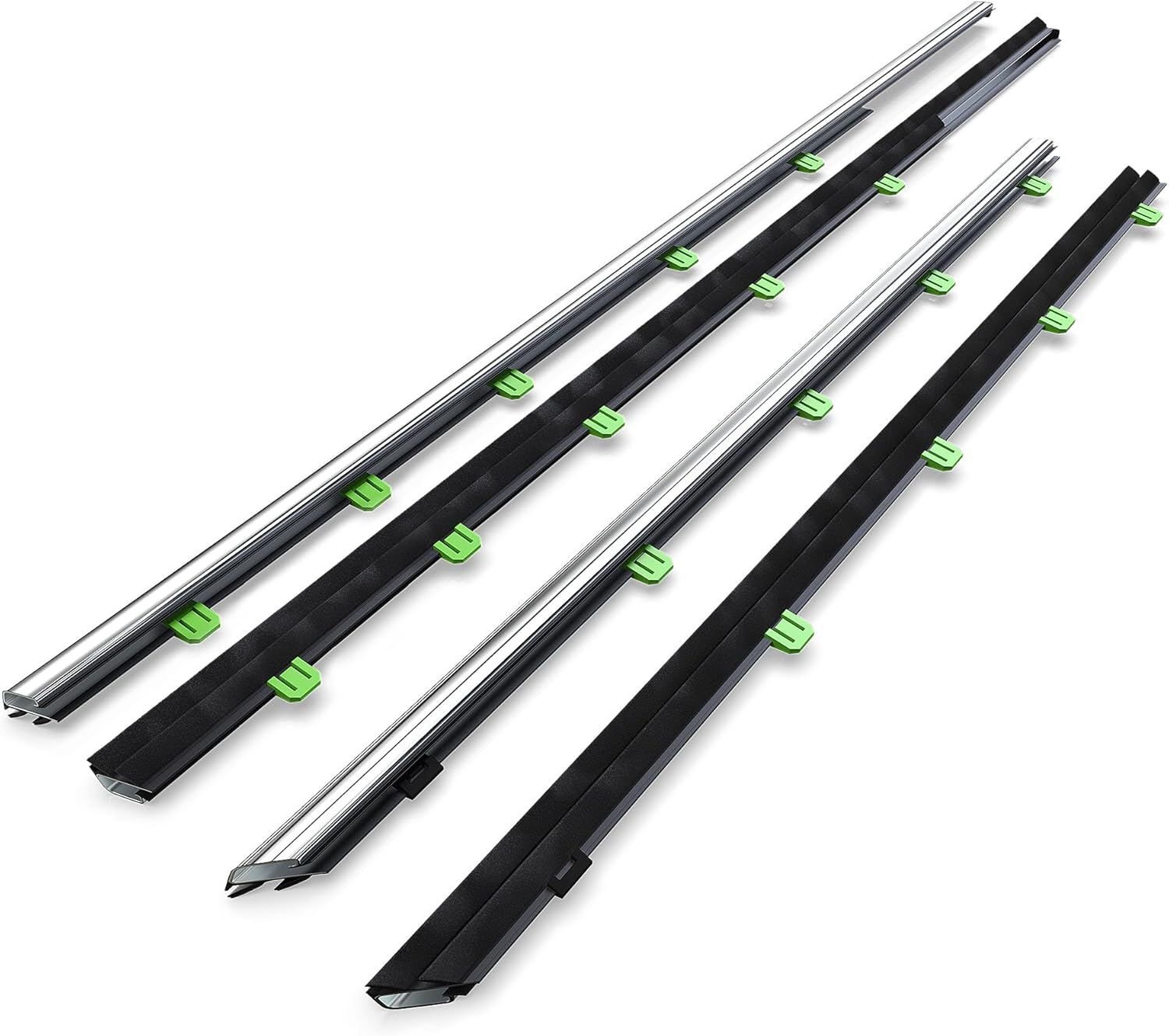 MZS Weatherstrip Window Trim Molding Weather Stripping Compatible with 2007-2011 CRV CR-V Chrome Door Outside Seal Belt, Pack of 4