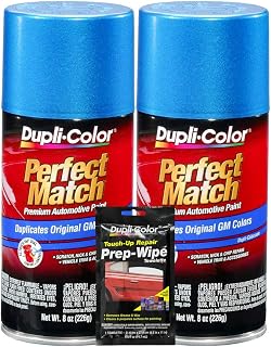Dupli-Color Bahama Blue Metallic Exact-Match Automotive Paint for GM Vehicles - 8 oz, Bundles with Prep Wipe (3 Items)