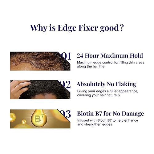 Miniatura 3 de Red by Kiss Edge Fixer 24 Hour Maximum Hold Edge Wax No Flaking Biotina B7 Gel para el cabello con infusión de biotina B7, 1.01 onzas líquidas (sin