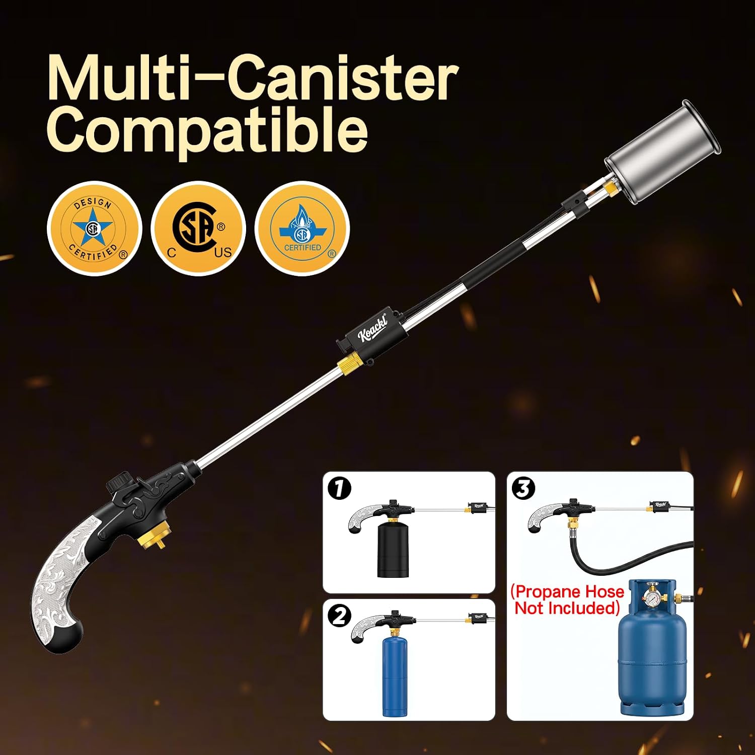 KOACKL 30"Propane Torch Weed Burner, 2372°F Heavy Duty Torch for Roofing