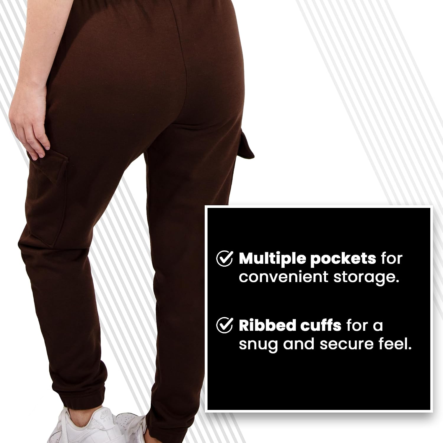 [2 Pack] Cargo Jogger Pants for Women Casual Lounge Sweatpants Ultimate Comfort and Super Soft Feel