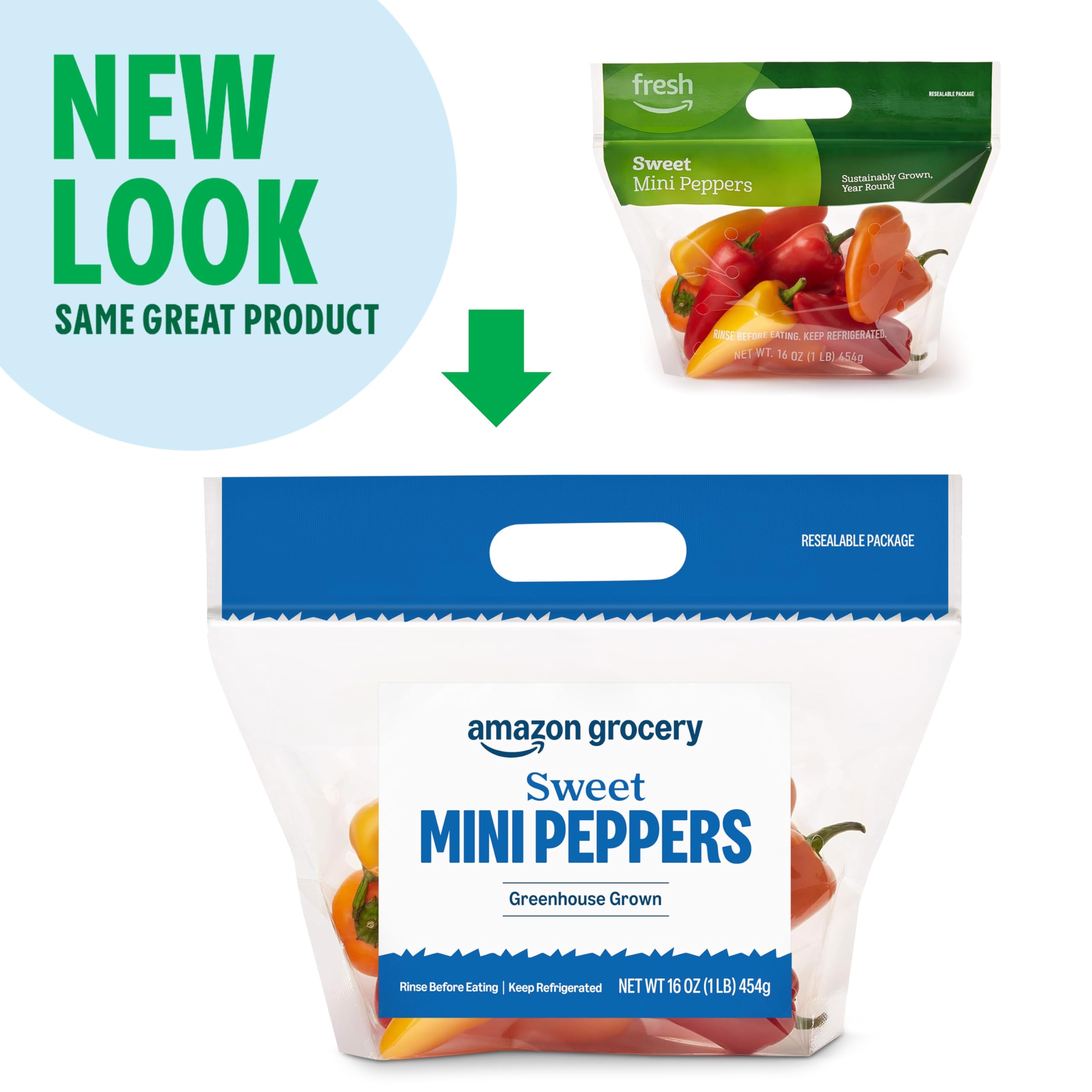 Amazon Grocery Sweet Mini Peppers 16 Oz Previously Fresh Brand Packaging May Vary — view 2