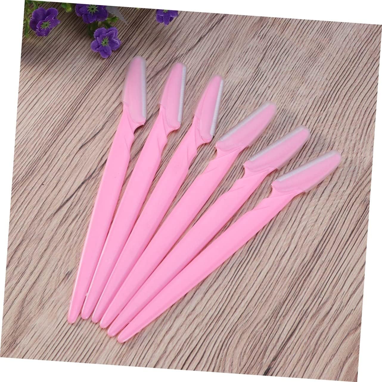 30Pcs Pink Eyebrow Razors for Women, Portable Stainless Facial Shavers