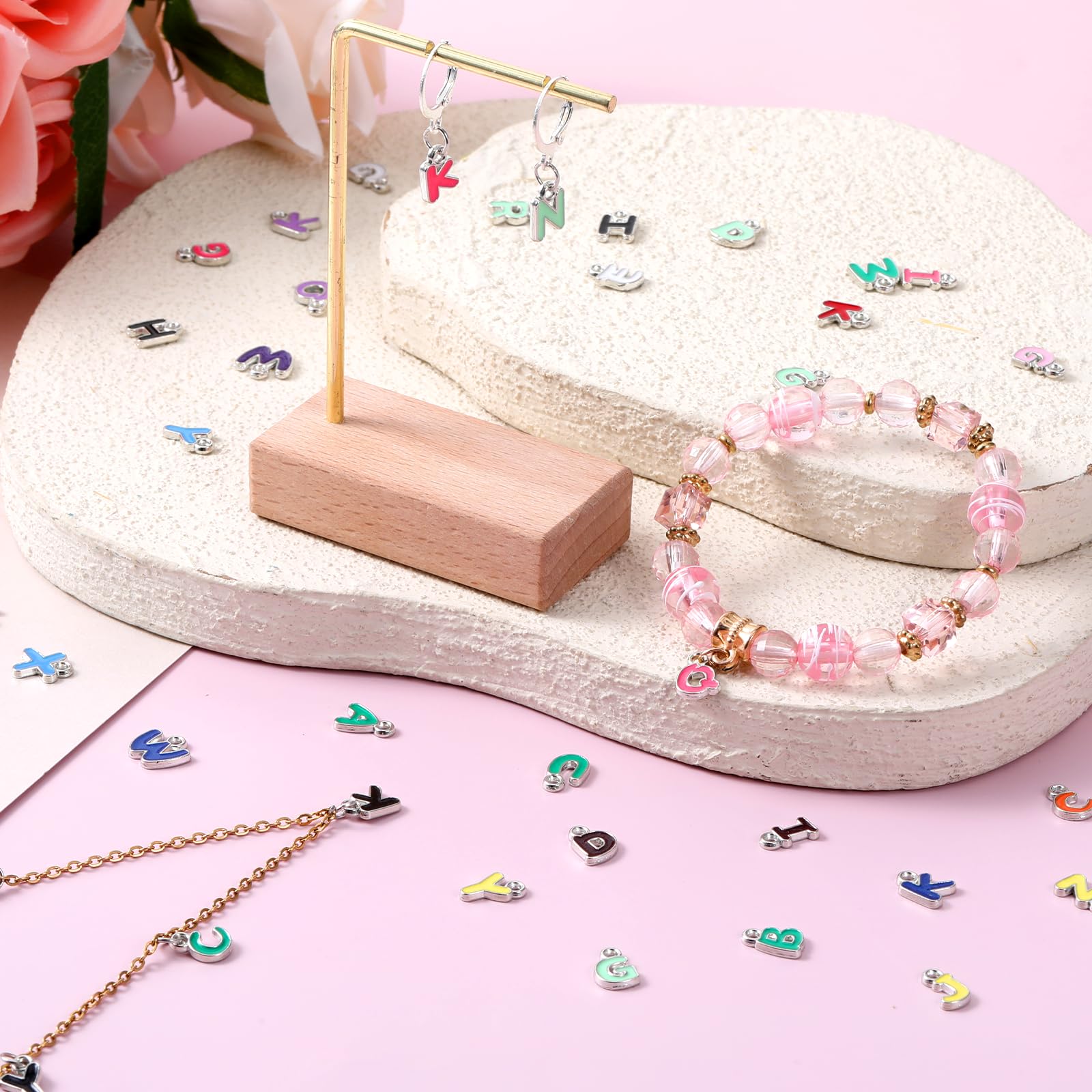 200Pcs A-Z Alphabet Charms, Letter Charms, Metal Letter Pendant Charm, Bracelet Necklace Earrings Charm for Jewelry Making, DIY Crafts, Personalized Gift Making Findings - Image 3